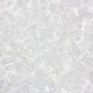 Miyuki quarter tila 5x1.2mm kralen - Crystal matted ab QTL-131FR
